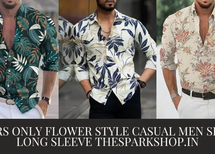 299 rs only flower style casual men shirt long sleeve thesparkshop.in